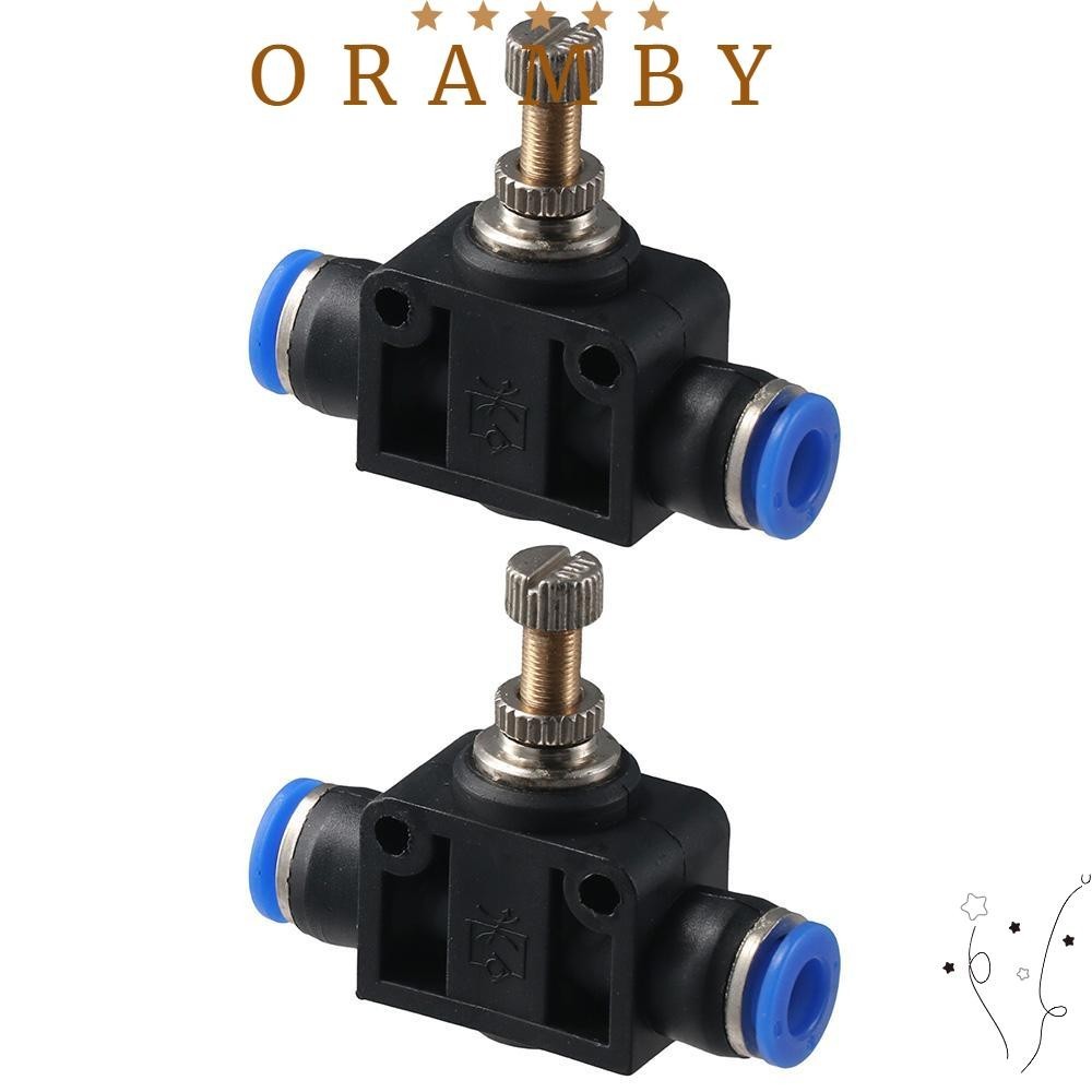 ORAMBEAUTY2件管流量閥,6毫米外徑氣動速度控制閥,0.24」金屬流速控制器氣動管道
