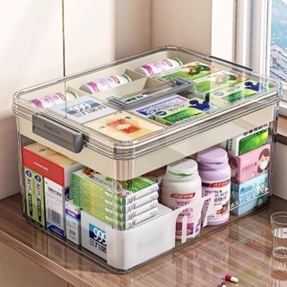 、日本家用醫藥箱家庭裝藥物收納盒多層大容量藥品收納箱兒童小藥盒