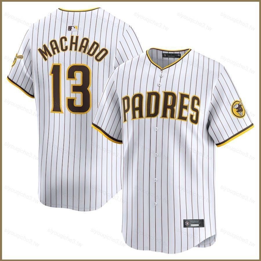 2024-2025 MLB San Diego Padres Manny Machado 主場球衣棒球開衫 T 恤運動上