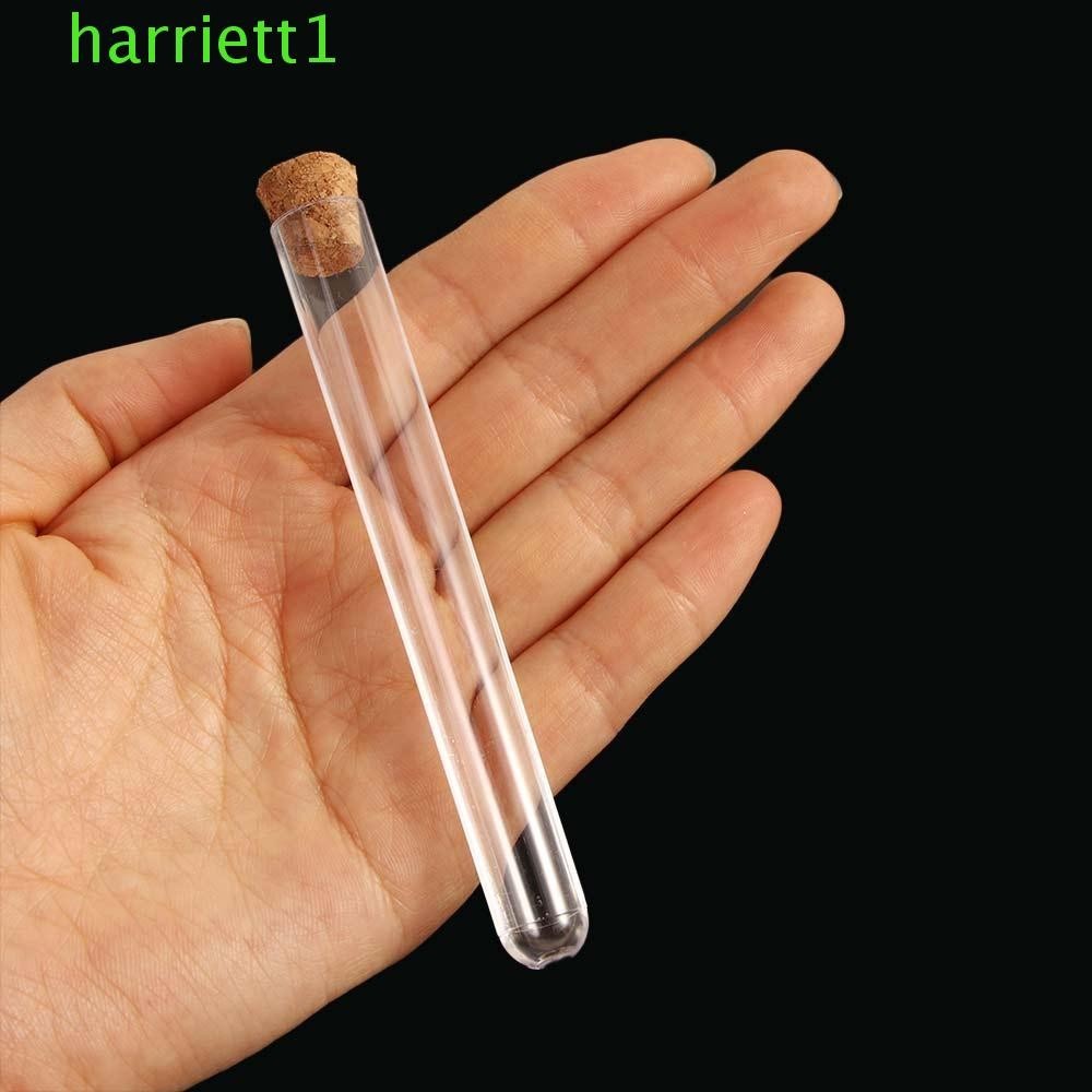 HARRIETT實驗室透明塑膠試管聚會20只教學設備學校用品化學品實驗室用品帶軟木塞蓋