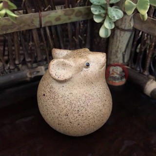 茶寵 泡茶小擺件 動物擺件 茶盤裝飾 搖錢鼠 陶砂生肖茶寵老鼠手工鵰塑陶瓷茶盤擺件粗陶茶玩茶具可養