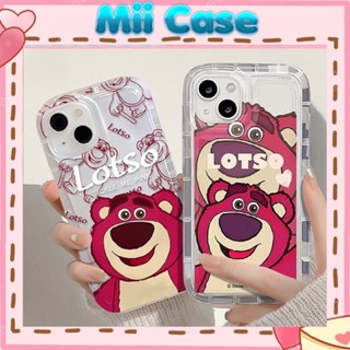 Lotso Bear 印花羅紋 TPU 手機殼軟矽膠透明防震保護套適用於 IPhone 1411 12 Pro XS 7