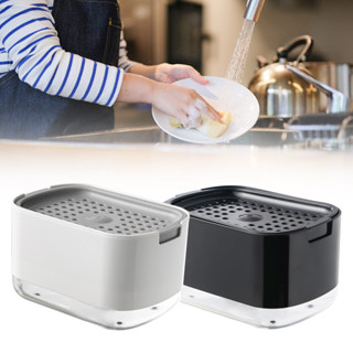 [Zaylily]2In1 洗碗皂分配器液體皂液泵分配器肥皂容器帶海綿架廚房浴室洗滌配件