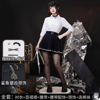 臺灣免運🎀 遊戲絕區零cos 艾蓮喬cos 鯊魚妹JK制服cos女裝 絕區零cos艾蓮喬鯊魚妹 維多利亞家政鯊魚妹假髮
