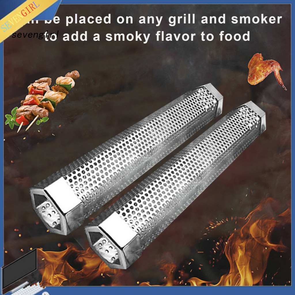 Sev 燒烤炭網不銹鋼燒烤煙管燒烤耐用易清潔可重複使用野營配件帶通風孔耐熱顆粒風味