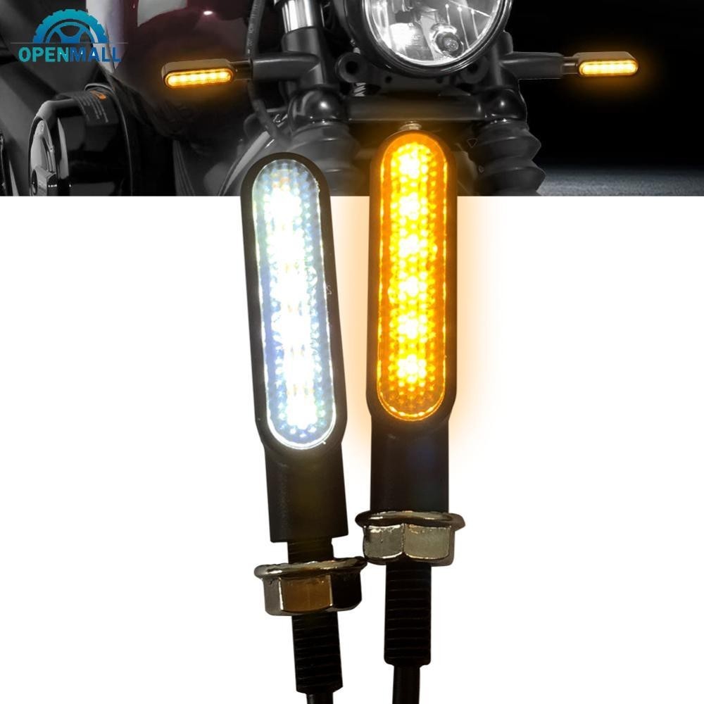 Openmall 2Pcs 6LED 迷你 12V 摩托車轉向信號燈指示燈指示燈閃爍器琥珀色摩托車 J6Q2