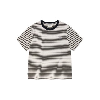 [COVERNAT] 女性時尚百搭圓領短袖條紋純棉T恤 （海軍藍）[H8]