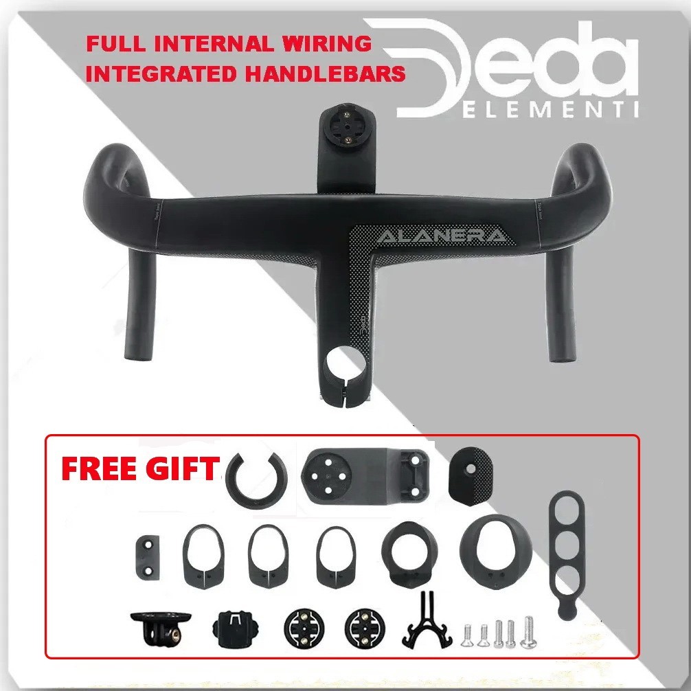 Deda ALANERA 全碳纖維公路 380-440mm 全內部接線集成車把 28.6mm 車把帶自行車電腦支架