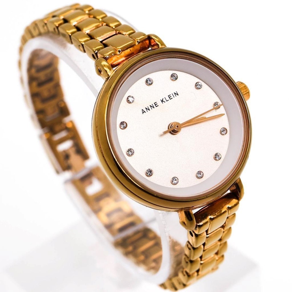 從日本出貨 正品 ANNE KLEIN 手錶銀石手鍊 可愛的 時髦 展示 時尚 配件