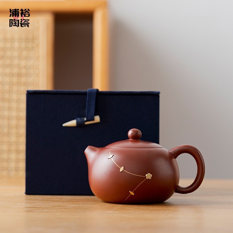 新中式紫砂 西施壺 鋦釘手工鳳鳴壺  辦公傢用大容量單壺 功夫茶具 茶壺  泡茶器 J6MW