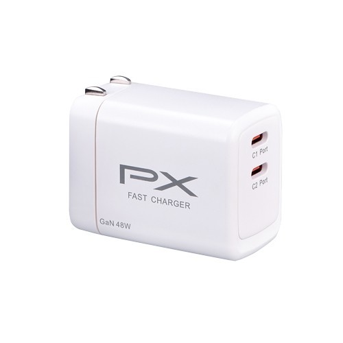 PX 大通 PWC-4802W 氮化鎵48W PD快充頭/白 (2C) PD快充 筆電直充 USB充電器-