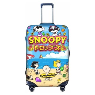 Kpop 史努比紙盒旅行厚行李套保護彈性手提箱套防塵防水套適合 18-32 英寸