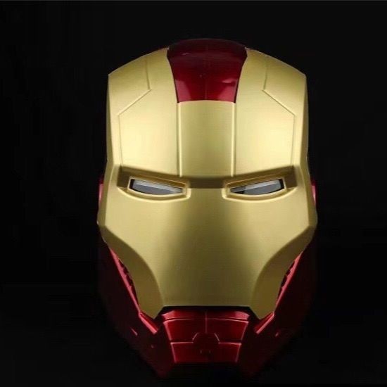 復仇者聯盟 鋼鐵俠頭盔 1:1 面具可打開 眼睛可發光 模型道具