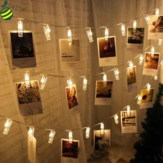 3m 照片夾燈串,電池供電 LED 仙女串暖色燈帶透明夾,用於懸掛圖片,宿舍臥室牆壁裝飾婚禮裝飾品