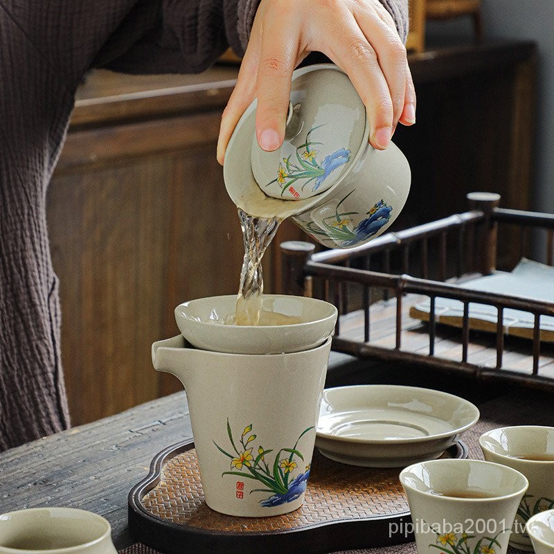 草木灰功夫茶具單個茶海陶瓷分茶器勻茶創意復古風家用辦公公道杯