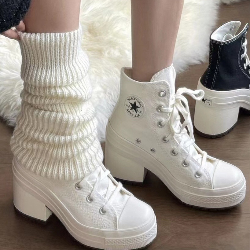 匡威 Converse Chuck 70 De Luxe Heel 厚底 Matutake 復古高跟鞋女鞋黑白