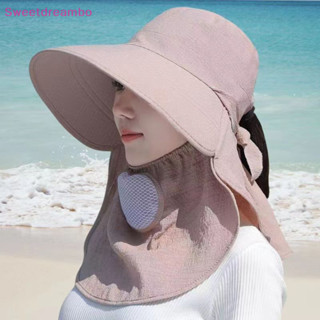 [SWEET] 夏季帽子女士戶外騎行遮陽面罩寬簷透氣防曬太陽帽休閒遮陽帽遮陽防紫外線新款 BO