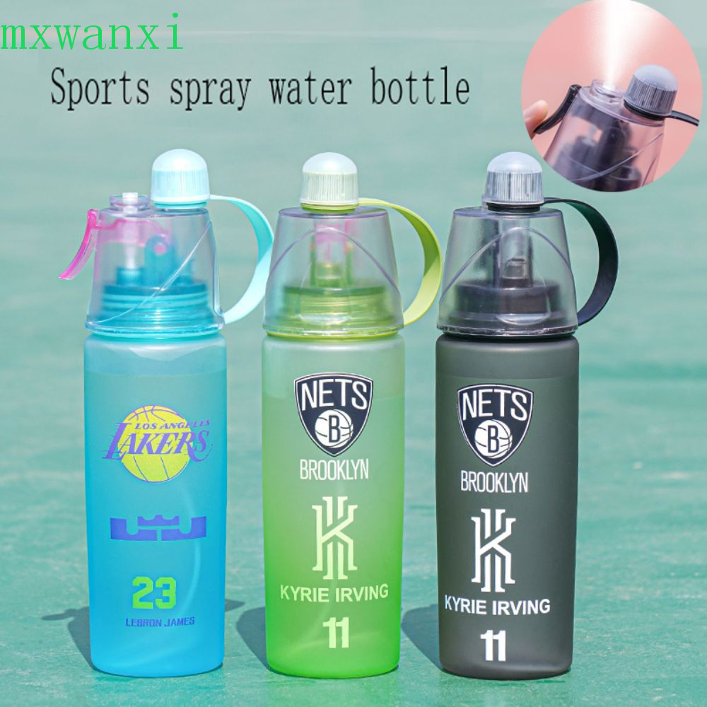 MXWANXI運動噴霧水瓶,600毫升噴霧夏季噴水水杯,運動水壺冷卻水化籃球明星噴水瓶戶外運動
