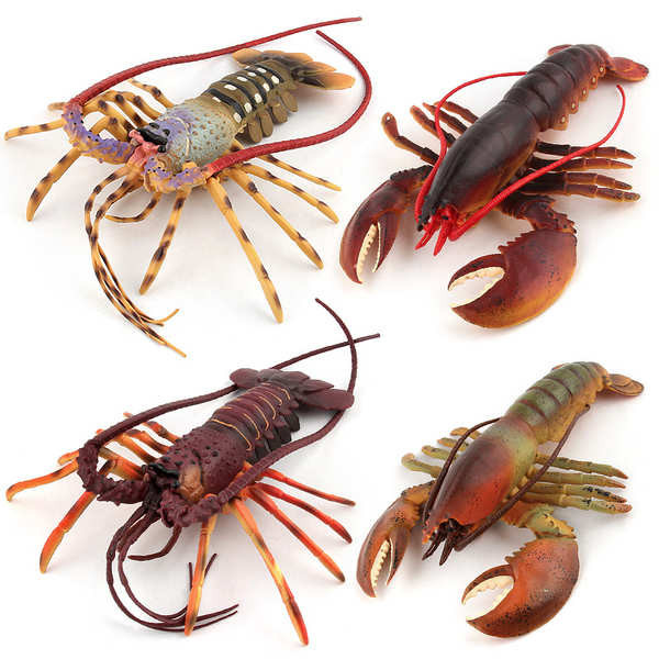 跨境海洋動物模型仿真實心大龍蝦模型玩具龍蝦海洋生物模型擺件