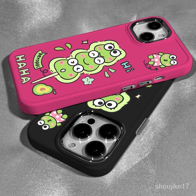 酪梨青蛙金屬按鍵適用於蘋果14promax手機殼iphone13pro12/11矽膠7p軟手機套