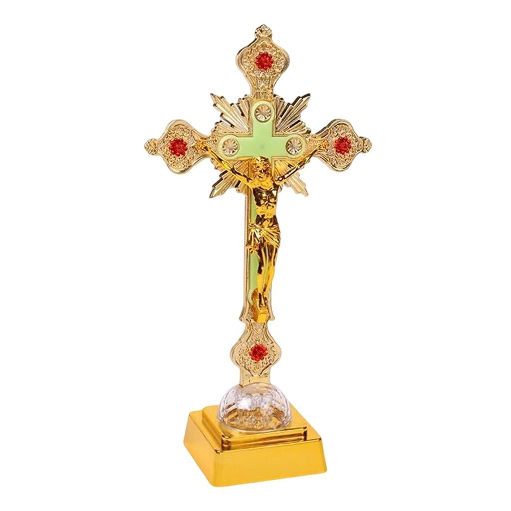 [WhbadguyojTW] 十字架燈耶穌十字架檯燈 3D 微型裝飾天主教照明 LED 燈櫥櫃小夜燈