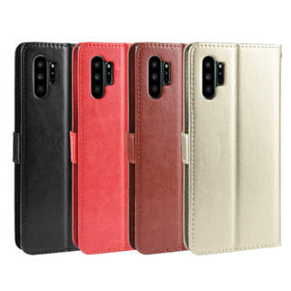 適用三星 Samsung note10 plus 5G手機殼Note10+保護套瘋馬紋皮套翻蓋殼卡