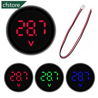 Cfstore LED數顯圓形兩線電壓表直流數字電壓表頭顯示反接保護直流4-100V H8T7