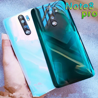 Note8Pro外殻適用於小米Redmi Note 8 Pro 6.53 “玻璃電池後蓋維修更換門手機後殻徽標
