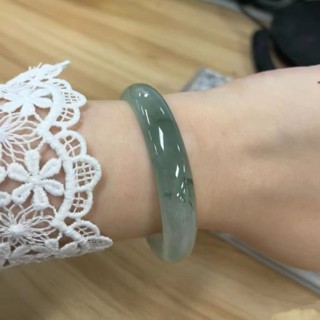 【現貨】透水潤陽綠冰種晴水飄花油青緬甸老坑翡翠手鐲玉石鐲玉髓鐲子女款