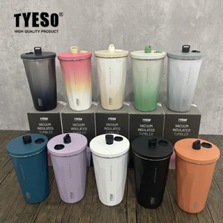 TYESO 吸管咖啡杯 不鏽鋼保溫杯 冰霸杯 保冰杯 隨行咖啡杯 環保杯 飲料杯 吸管保溫杯 吸管杯 水壺 臺南出貨