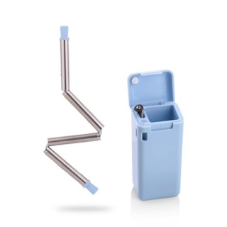 Stainless steel straw 304不鏽鋼行動式環保不鏽鋼摺疊吸管鑰匙扣摺疊飲料私人彩色吸管