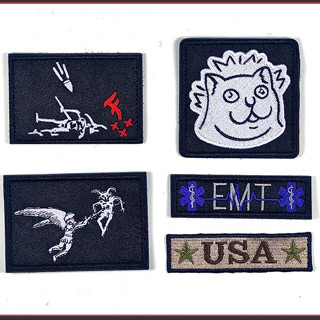 【定製】QN Edward's 黑白刺繡3D Velcro Patch /徽章/臂章/徽章裝飾夾克牛仔褲揹包帽
