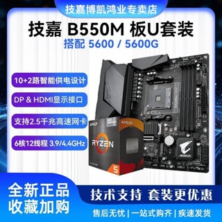 [現貨速髮]AMD銳龍5600搭技嘉B550M AORUS ELITE小鵰電競鵰主闆CPU套裝 全新