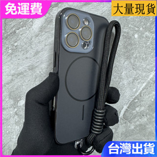 適用 iPhone 16 15 14 13 Promax 超薄全包電鍍邊框新款掛繩男女矽膠磁吸防摔手機殼保護套