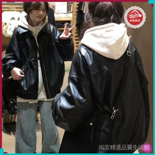 新款上市 桃園出貨🌸 【30天熱銷4196件】複古ins機車風美式PU皮衣外套女2025春季新款寬鬆休閒學生夾剋潮