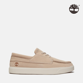Timberland 男款淺灰褐色低筒皮革休閒鞋|A6C92EO2