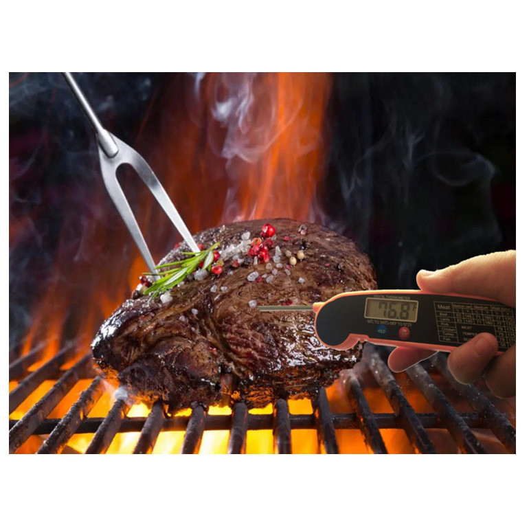 食品溫度計  超薄款摺疊燒烤溫度計廚房食品烤肉食物肉類測溫計烤箱溫度計