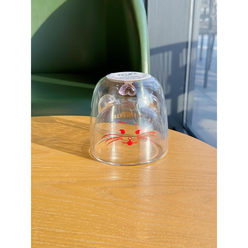 極品貨物—星巴克杯子新款2024情人節星動愛心可愛貓咪創意雙層耐高溫玻璃杯