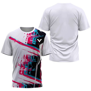 Victor 品牌男士 T 恤短袖運動衫乒乓球羽毛球服新款 3D 打印日常運動服超大上衣