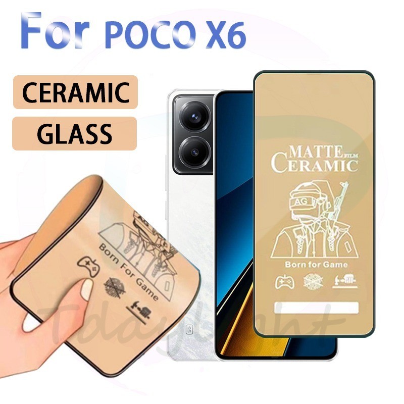Poco X6 陶瓷鋼化玻璃適用於 POCO X6 Pro X5 X5 Pro X6Neo X3 X3NFC X3 Pr