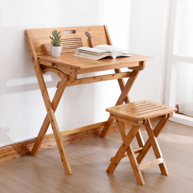『 卡 門  』楠竹免安裝摺疊桌椅套裝小學生課桌學習桌兒童書桌寫字桌家用桌子