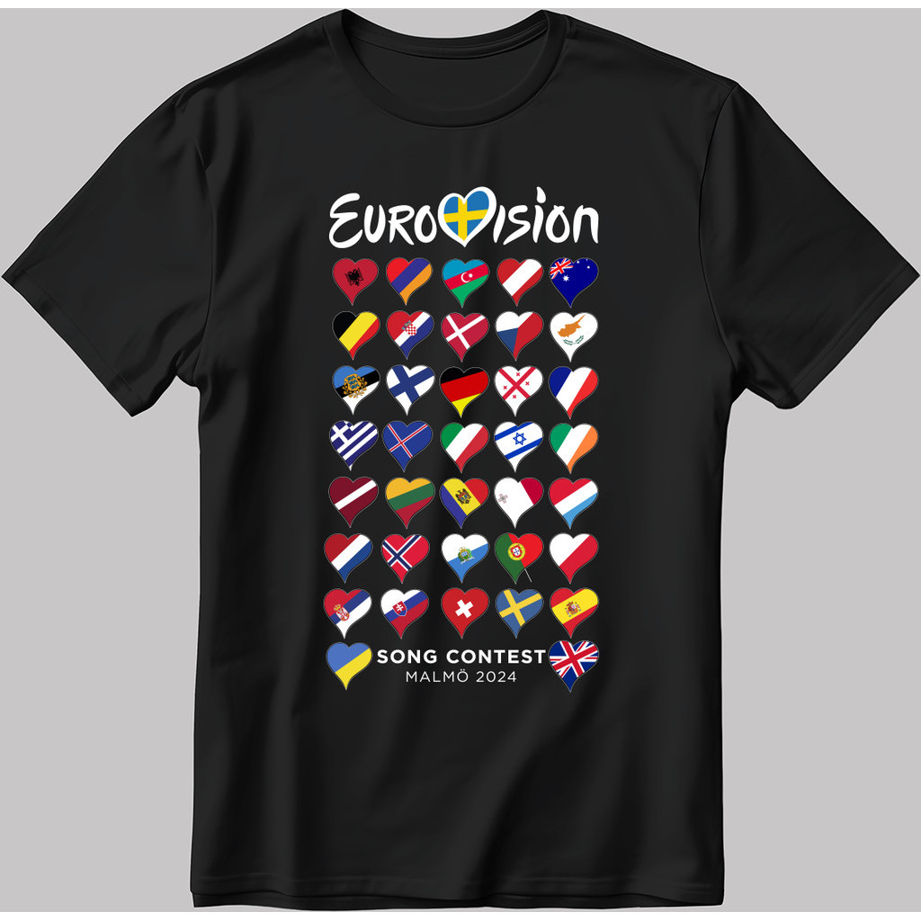 All Flag Eurovision Song Contest Malmö 2024 白色 - 男士 T 恤 Tb