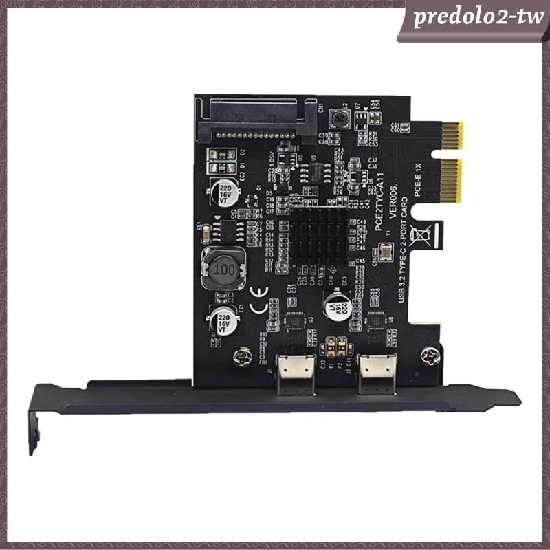 [PredoloffTW] Pci E 1x 轉 USB3.2 Type C 擴展卡輕鬆安裝黑色,適用於台式電腦