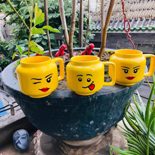創意盃子可愛黃色表情杯子 笑臉男女卡通陶瓷杯馬克杯