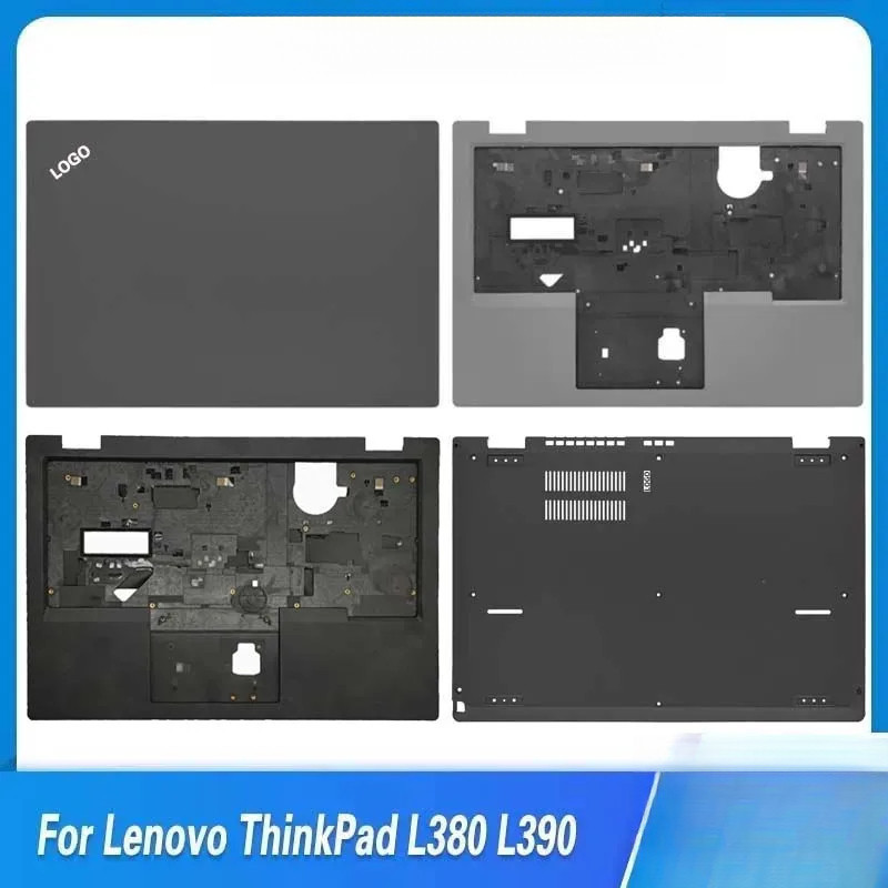 LENOVO 全新筆記本電腦外殼適用於聯想 ThinkPad L380 L390 液晶後蓋掌托上頂外殼鍵盤底蓋黑色