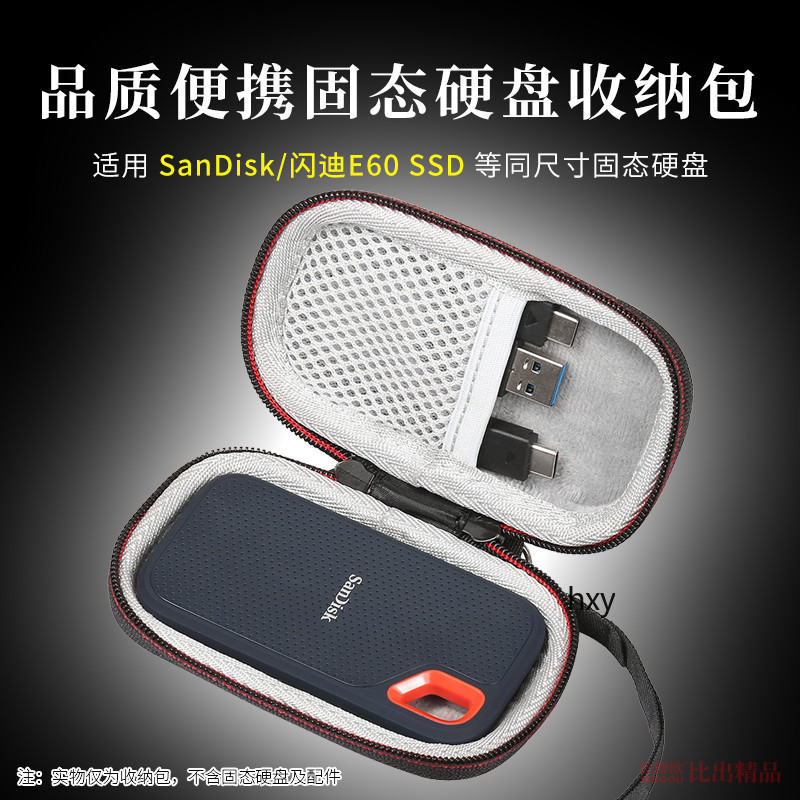【免運】Sandisk閃迪E60/E61/E30固態移動硬盤收納盒 保護套 便攜收納包