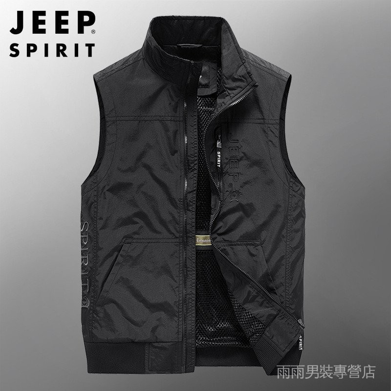 JEEP SPIRIT春秋款馬甲男無袖休閒運動多袋攝影釣魚背心20666