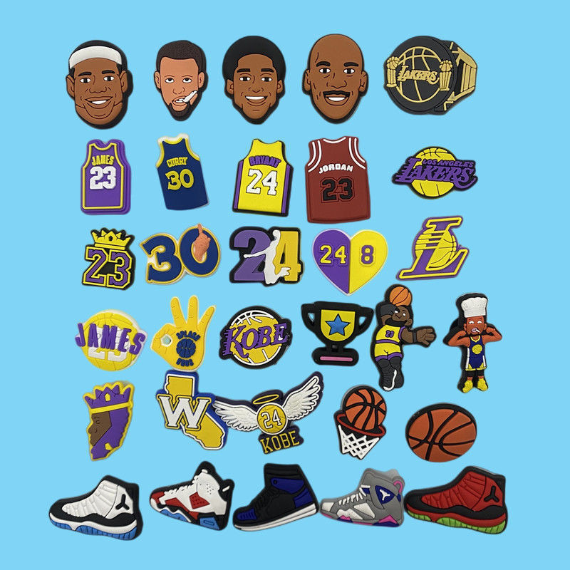 洞洞鞋鞋花NBA籃球鞋釦科比詹姆斯庫裡系列可拆卸DIY配飾卡通裝飾
