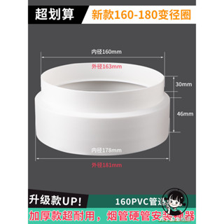 購滿199出貨 抽油煙機塑膠變徑圈180轉160轉換接頭 接變徑管 PVC管排煙管變徑器