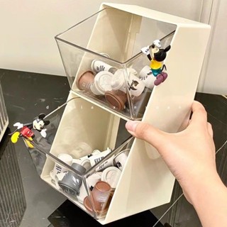 【008的生活市集】ins桌面透明整理盒 茶水間宿舍透明架 雜物防塵收納架